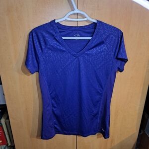 ⚡️2 / $10⚡️Champion Women's Blue V-Neck Jersey Top Size Medium